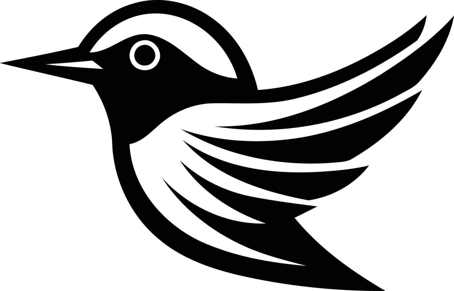 Stylized black and white bird logo, perfect for businesses in nature, beauty, or design vector