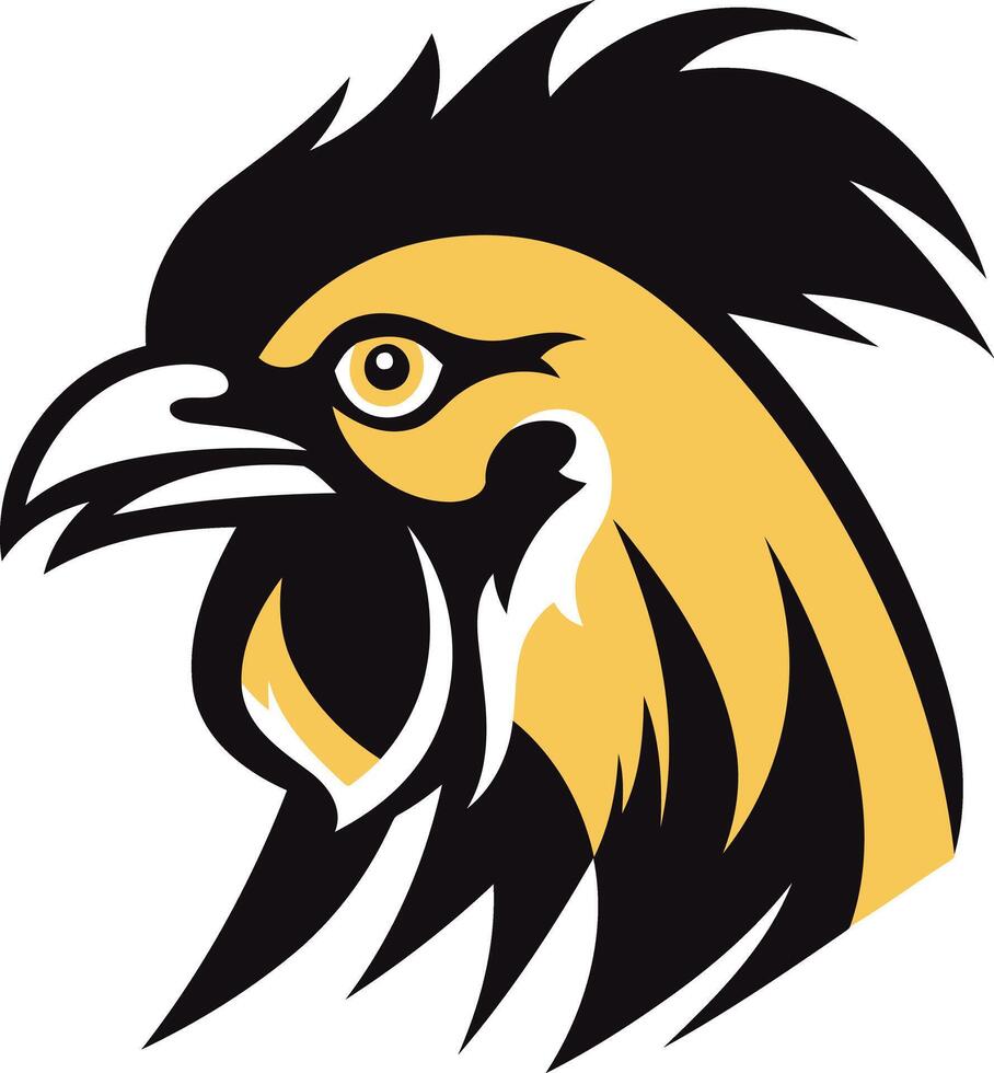 A bold and stylized rooster head, perfect for logos, branding, and mascots vector