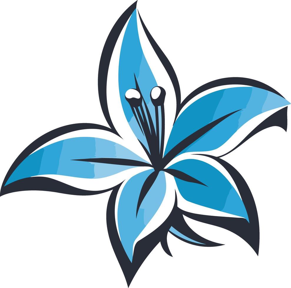 A stylized blue lily flower, perfect for branding, logos, and design projects vector