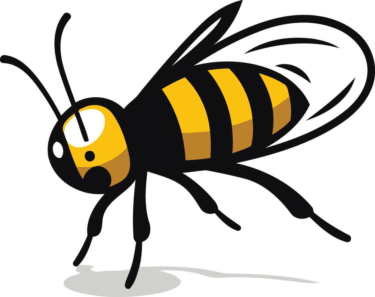 A cute cartoon bee with a surprised expression vector