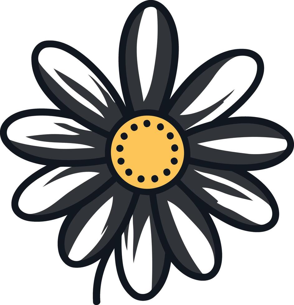 A simple and charming daisy flower in a vintage style, perfect for adding a touch of natural beauty to your designs vector