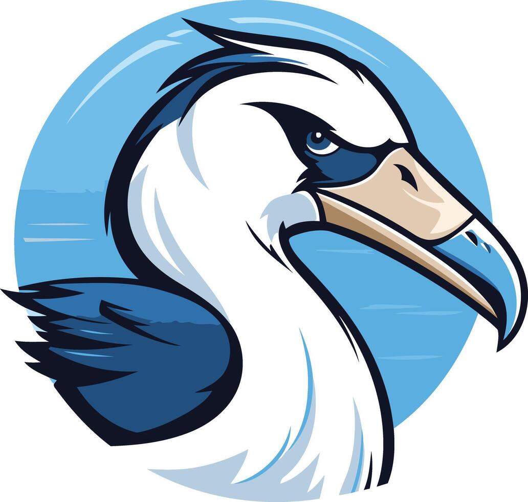 A powerful and dynamic logo featuring a stylized albatross head, perfect for a brand seeking a connection to nature, strength, and freedom vector
