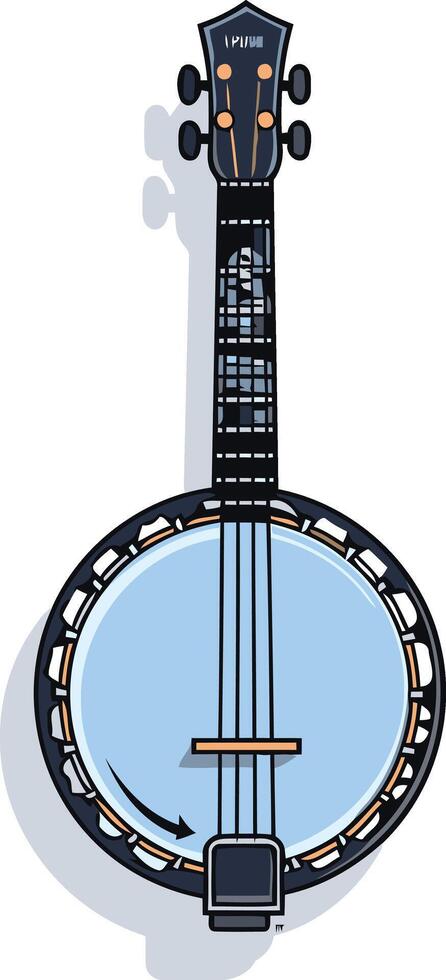 A simple, flat illustration of a banjo, perfect for music-related projects, websites, and social media vector