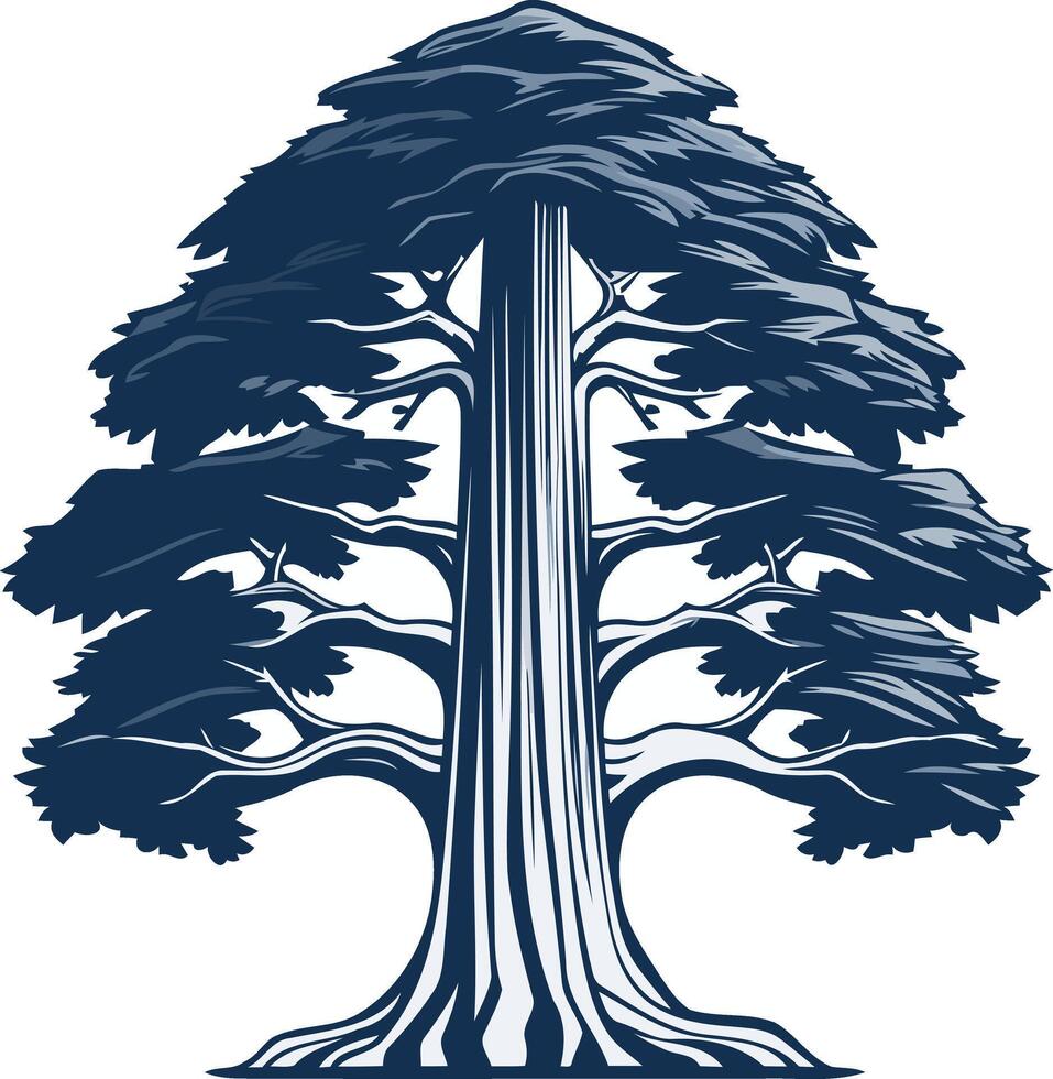 A strong and stately tree silhouette, perfect for branding, environmental organizations, and nature-inspired designs vector