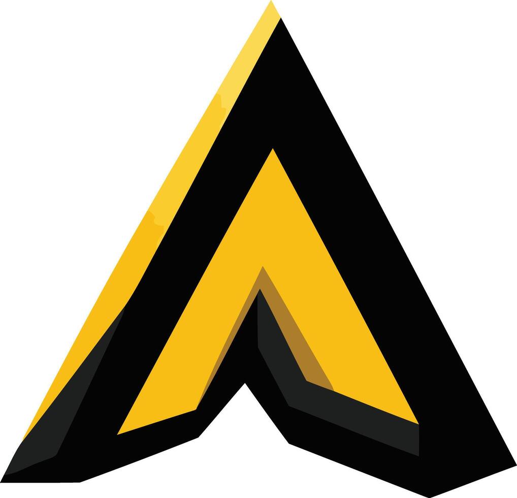 A bold and dynamic logo featuring a stylized letter 'a' in a striking yellow and black color scheme vector