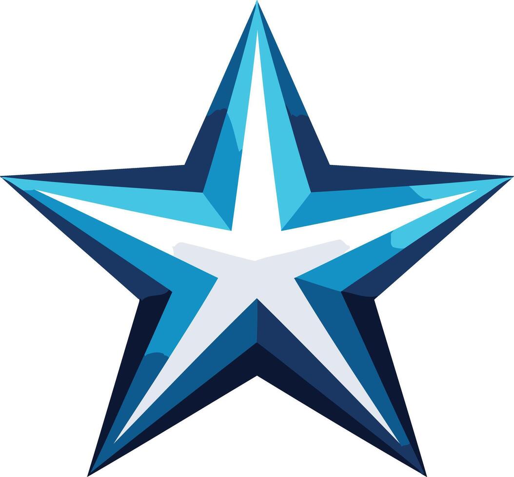 A modern, blue and white star logo design vector