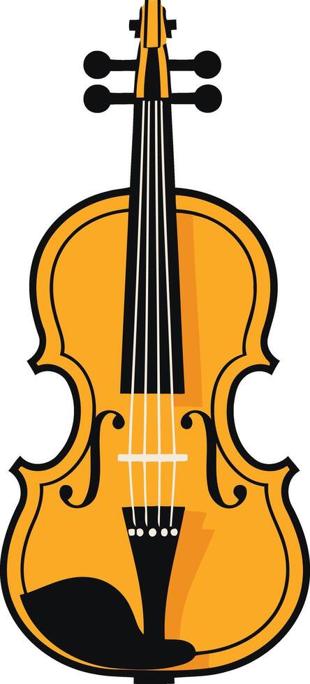 A simple, cartoon style illustration of a violin, perfect for musical branding, website design, or educational materials vector
