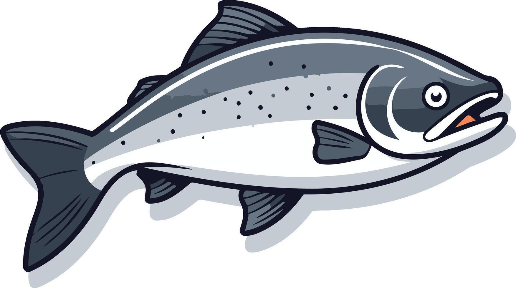A cartoon illustration of a salmon, perfect for branding, logos, or educational materials vector