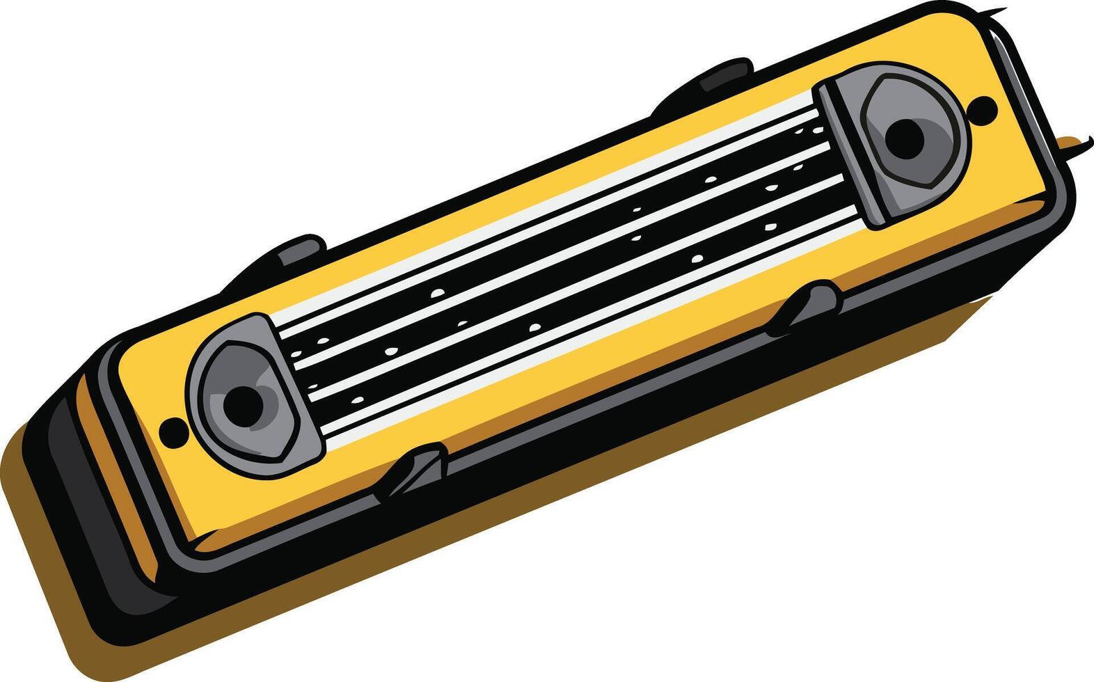 A close-up illustration of a classic yellow school bus taillight, perfect for nostalgic designs and transportation themes vector