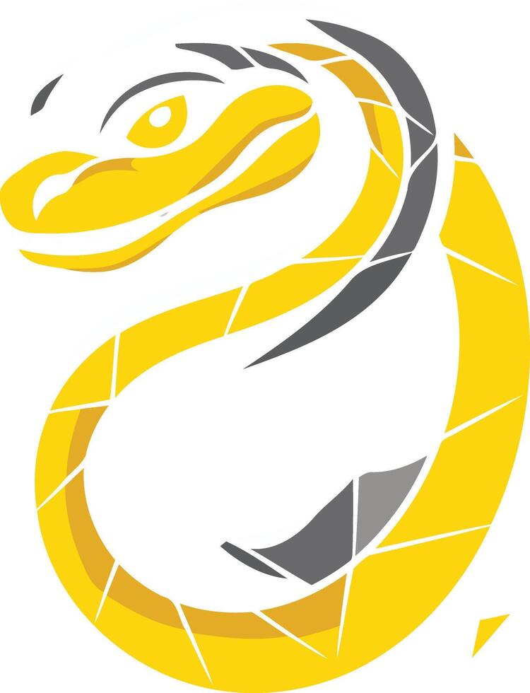 A modern, geometric logo of a stylized snake, perfect for tech companies, gaming communities, and brands seeking a sleek and powerful image vector