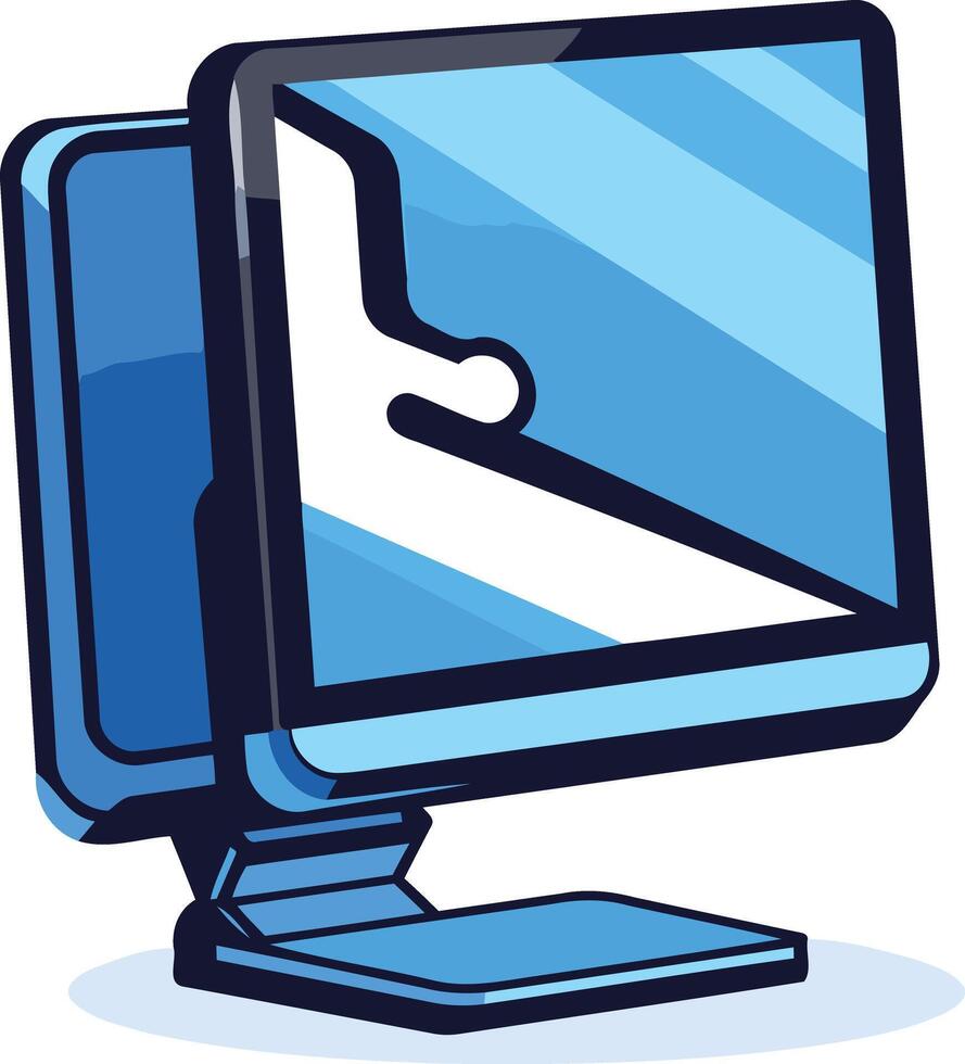 Modern and minimalist illustration of a computer monitor, perfect for website design, app icons, tech presentations, and more vector