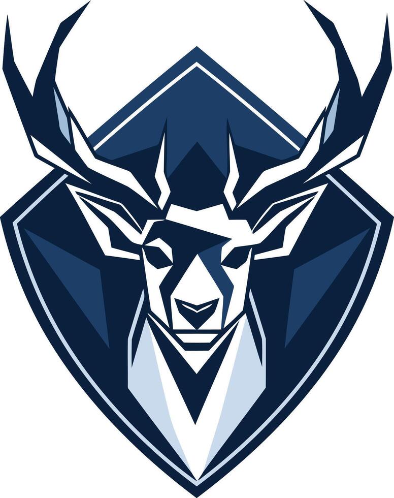 Modern and bold logo design featuring a deer head within a shield vector