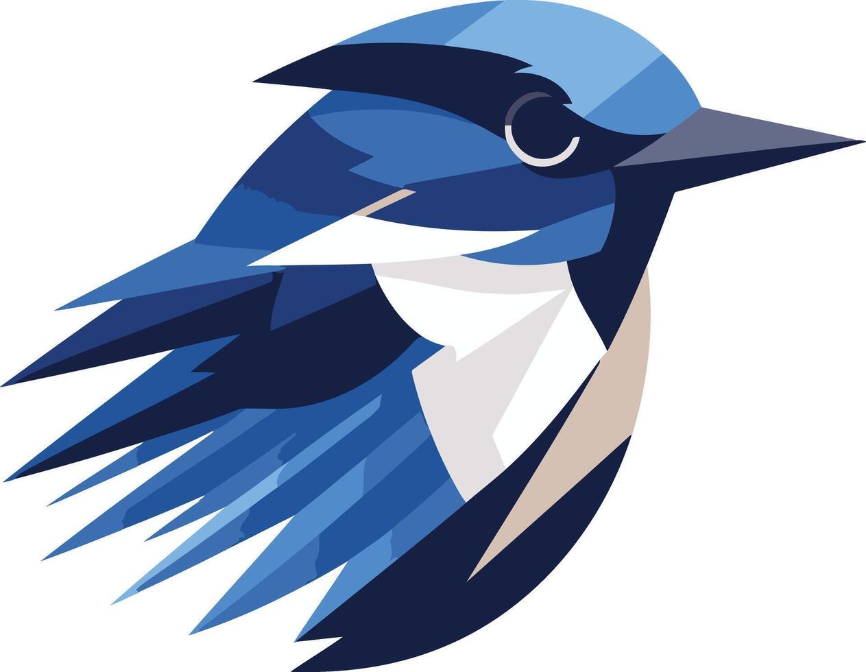 A stylized blue bird logo, perfect for businesses seeking a modern and dynamic brand image vector