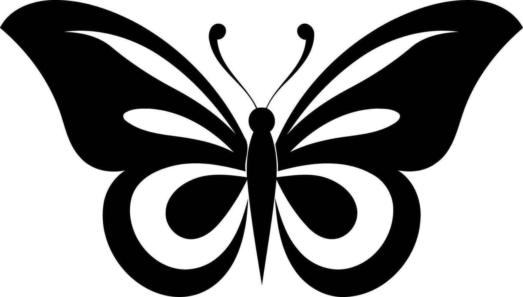 Simple black and white butterfly silhouette, perfect for branding, logos, and design projects vector