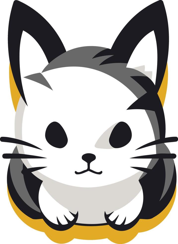 Cute cartoon cat logo with simple design, perfect for pet-related businesses, social media, or branding vector