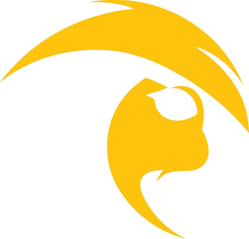 Abstract logo design featuring a stylized lion's head with a dynamic curve, perfect for a brand looking for a powerful and modern image vector