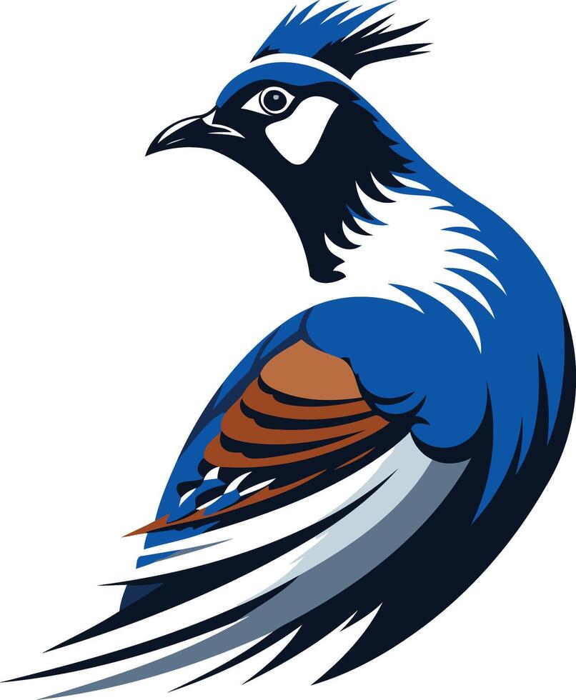 A bold and stylized illustration of a blue bird, perfect for branding, logos, and nature-inspired designs vector