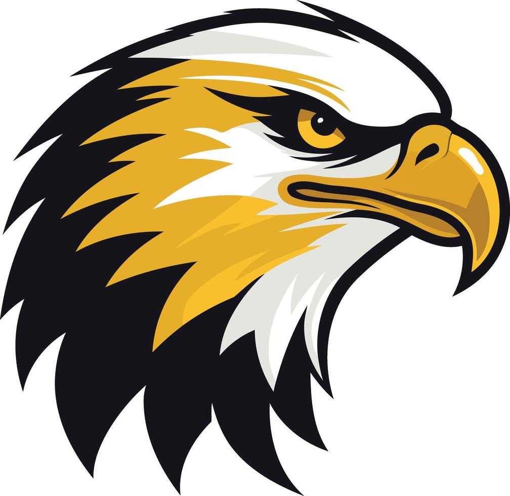 A powerful and majestic bald eagle head, perfect for sports team logos, branding, or any design project needing strength and determination vector