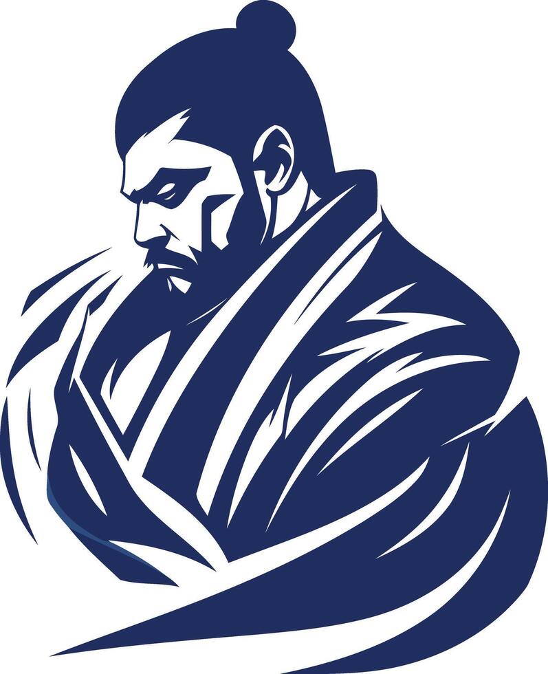 A powerful and symbolic illustration of a samurai warrior, perfect for branding, websites, and design projects vector