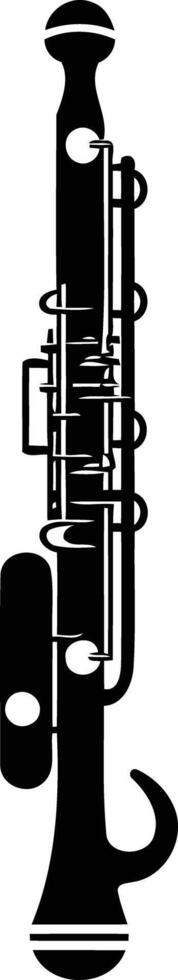 A simple, black and white illustration of an oboe vector