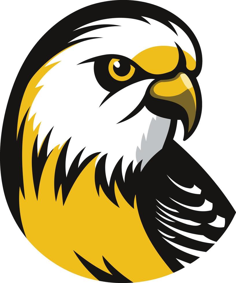 A fierce and dynamic hawk head mascot design, perfect for sports teams, businesses, or branding vector