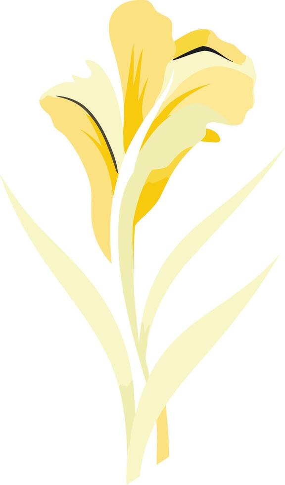 A simple, elegant illustration of a yellow iris flower, perfect for floral designs, branding, or adding a touch of nature to your project vector