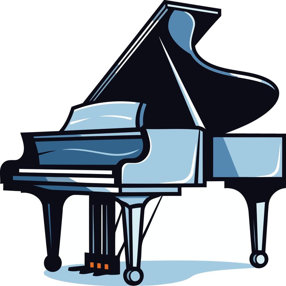 A stylized illustration of a grand piano, perfect for representing music, performance, or classical elegance vector