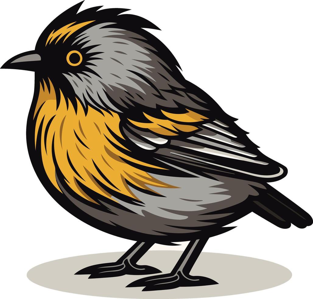 A cute cartoon illustration of a small bird, perfect for children's books, branding, and websites vector