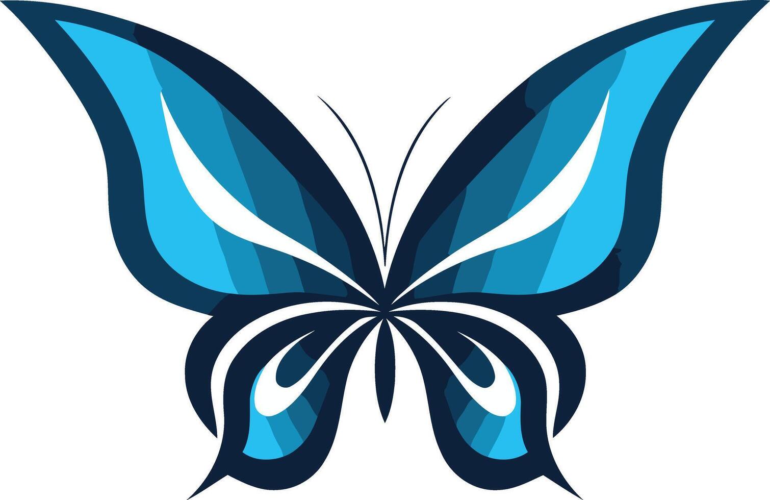 A stylized blue butterfly logo, perfect for beauty, fashion, and nature inspired brands vector
