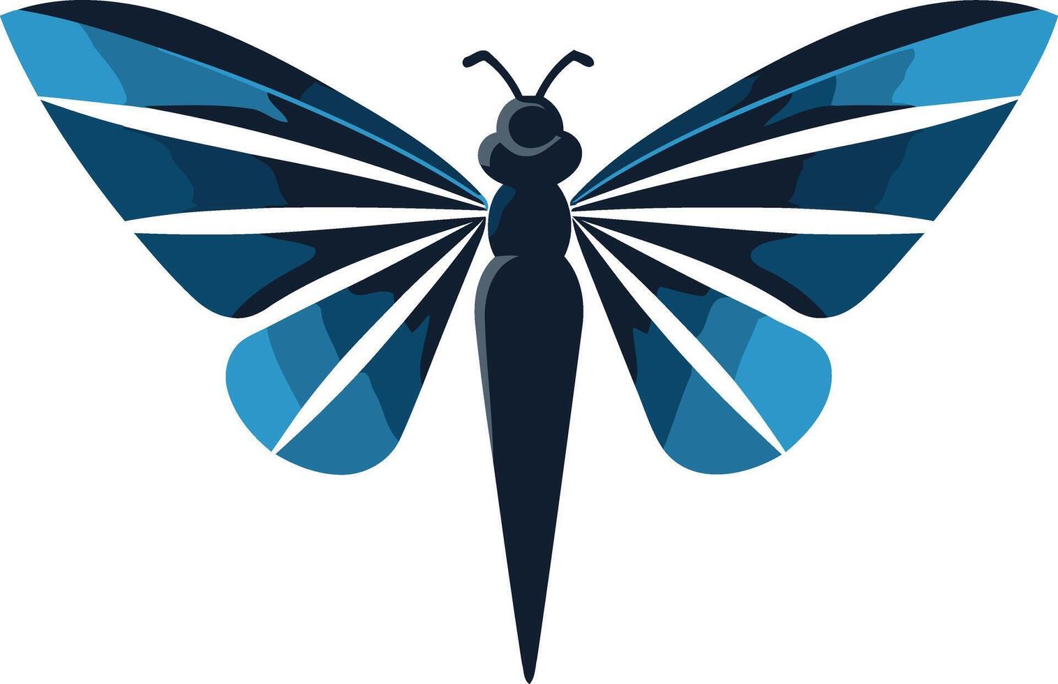 Abstract blue butterfly logo design with geometric shapes vector