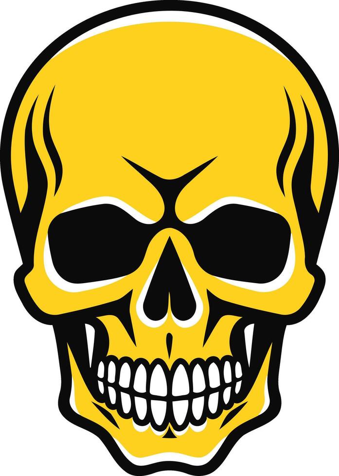 A bold and graphic illustration of a yellow skull, perfect for adding a touch of danger and rebellion to any design vector