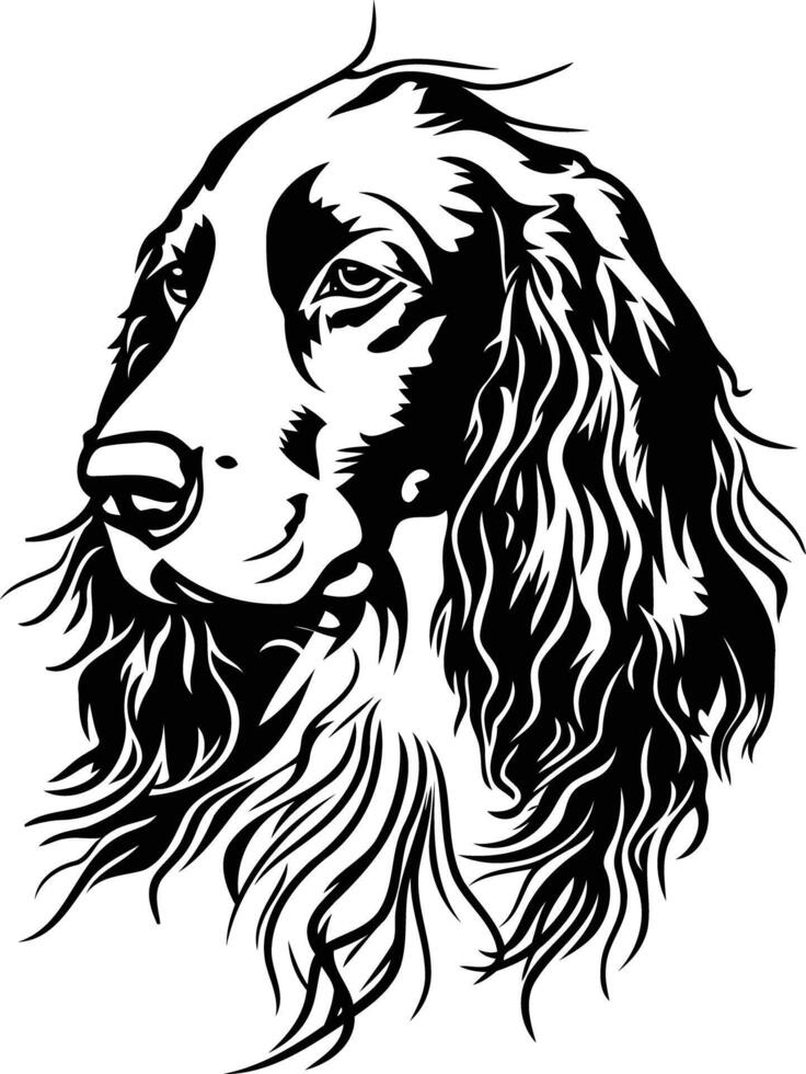 Black and white line art illustration of a dog's head, perfect for use in tattoos, logos, or pet-related designs vector