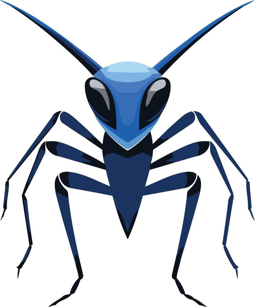 Bold and striking blue insect logo, perfect for tech, gaming, or security companies seeking a unique and powerful brand identity vector