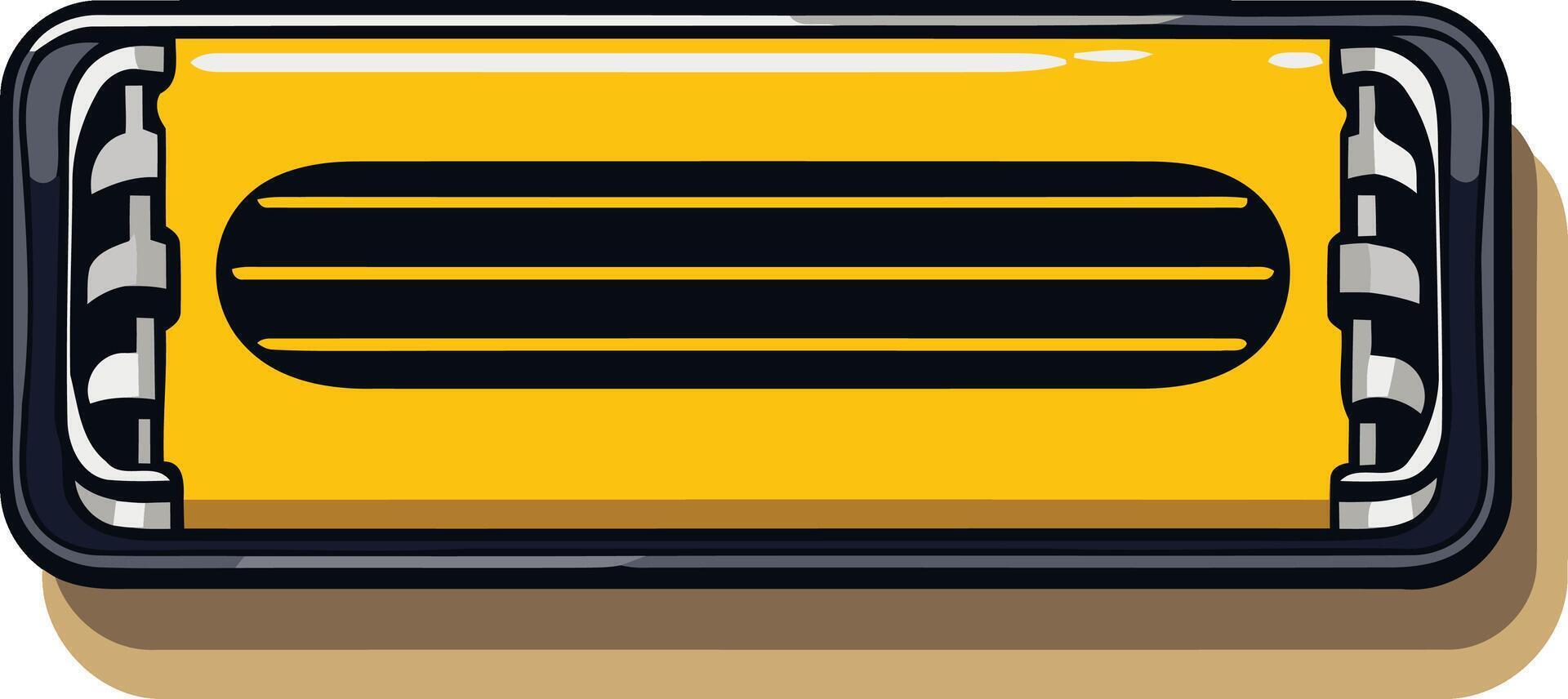 A cartoon illustration of a yellow air vent, perfect for adding a playful touch to your designs vector