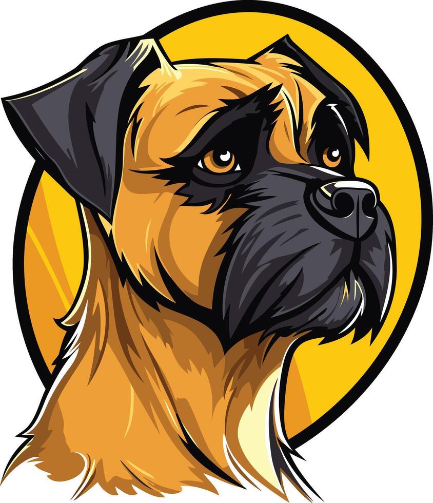 A charming illustration of a boxer dog's head, perfect for pet-related designs, branding, and social media content vector