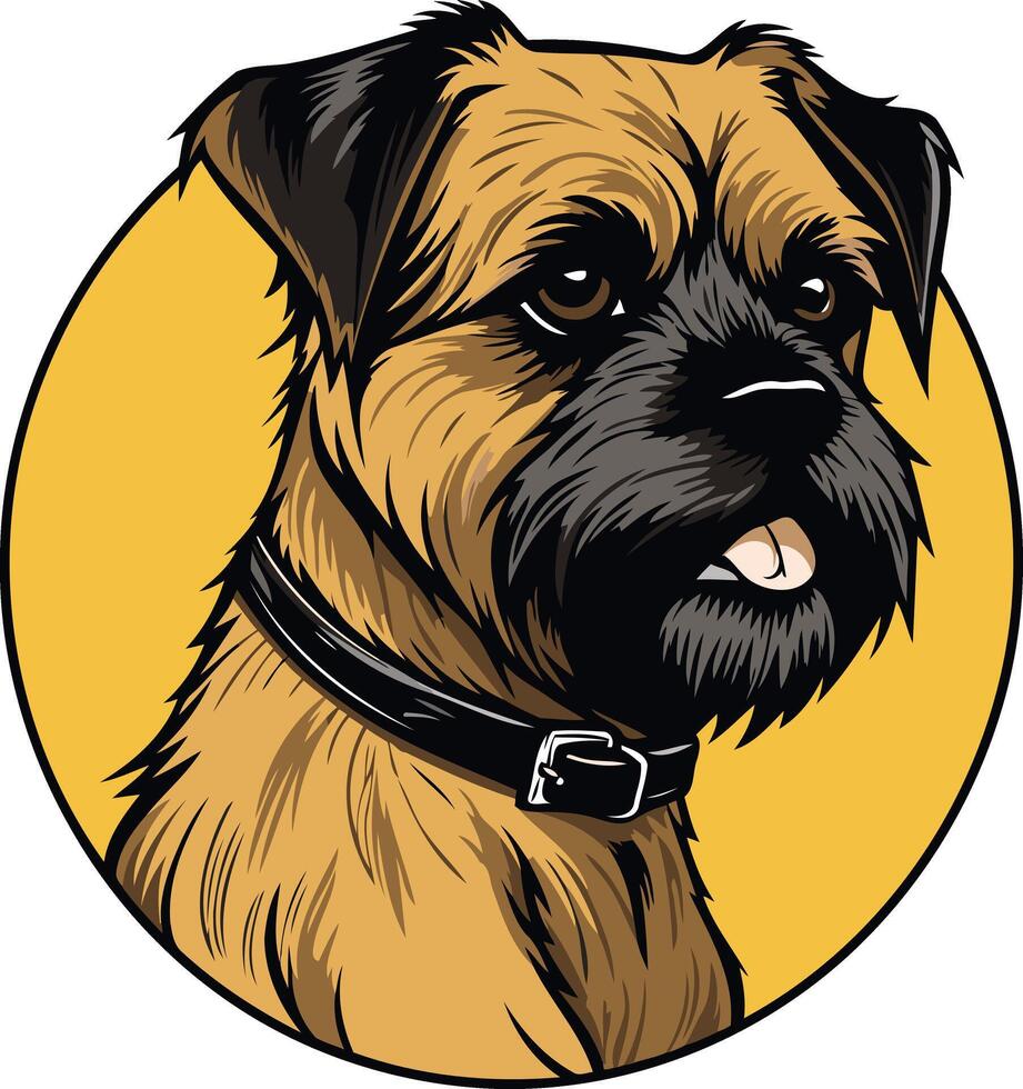 A charming illustration of a border terrier, perfect for dog lovers, pet product branding, or cute design projects vector