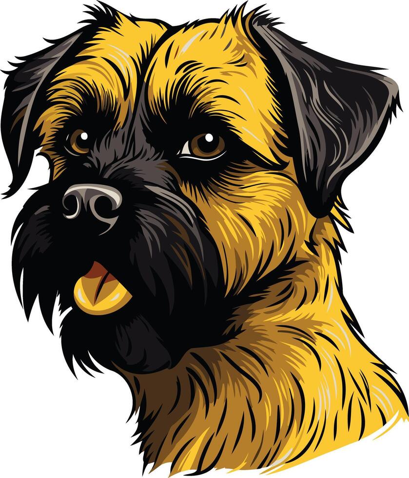 A charming illustration of a border terrier, perfect for pet-related projects, branding, or designs for dog lovers vector