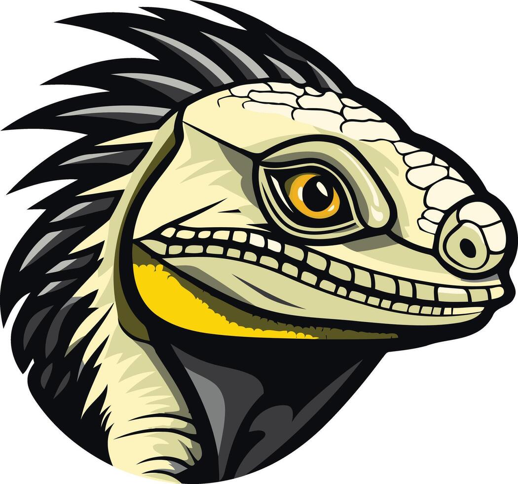 A powerful and fierce lizard head, perfect for branding, logos, or mascot designs vector