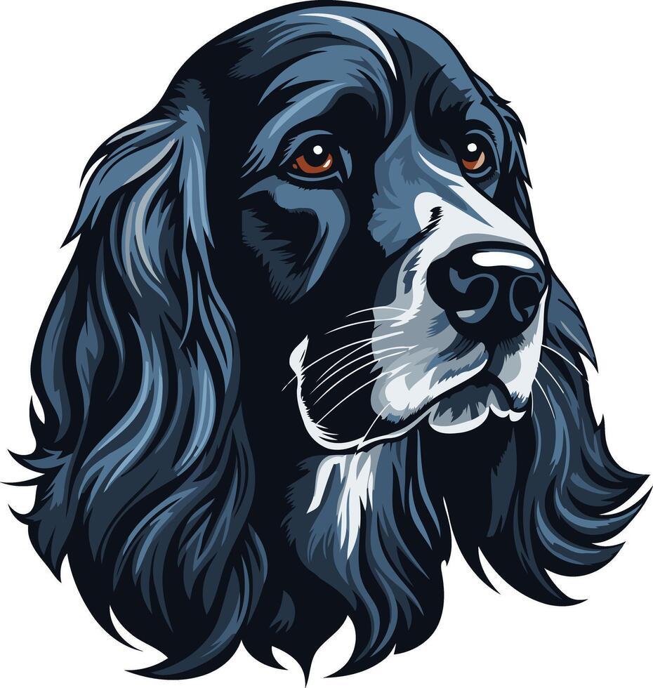 A beautiful and realistic illustration of a springer spaniel dog head vector