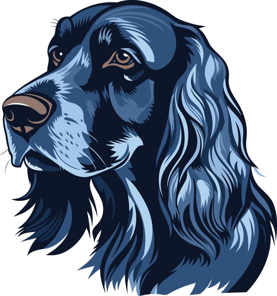 A stunning portrait of a black cocker spaniel with a soulful gaze vector