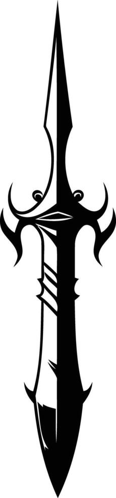 Stylized sword silhouette with intricate details, perfect for logo design, tattoo art, or fantasy illustrations vector