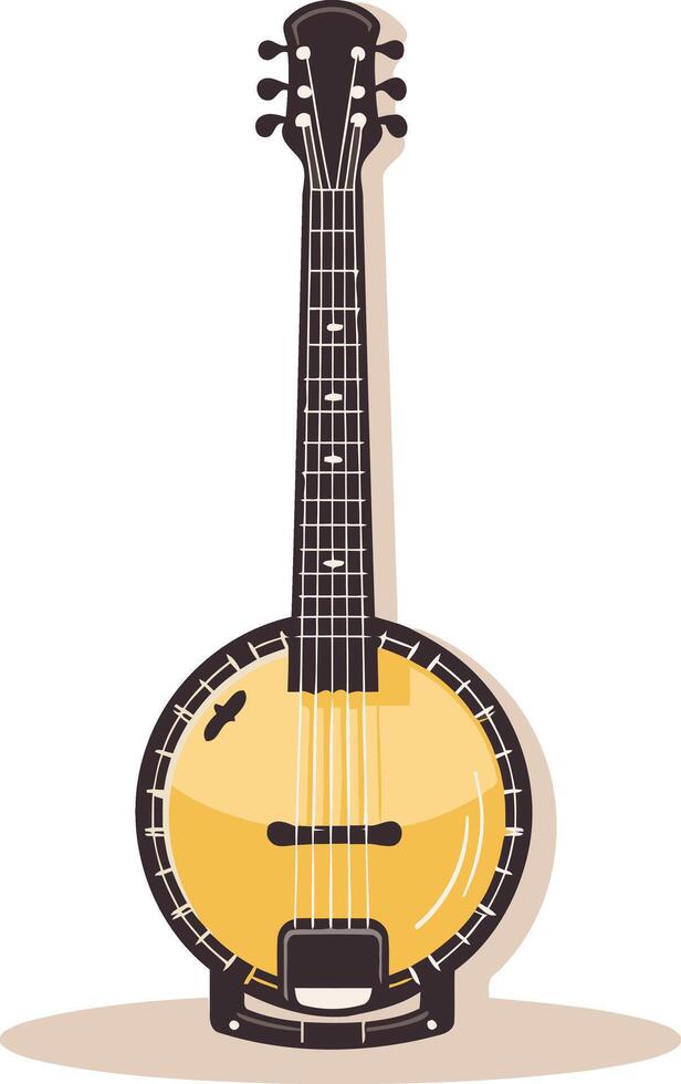 A simple and stylish illustration of a banjo, perfect for adding a touch of musical flair to your designs vector