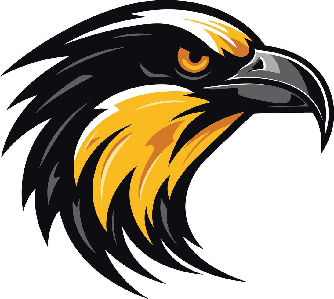 Powerful eagle head mascot logo design vector