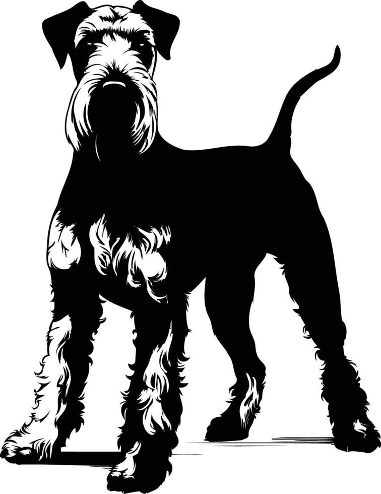 A striking silhouette of a schnauzer dog, perfect for pet-themed designs, logos, or illustrations vector