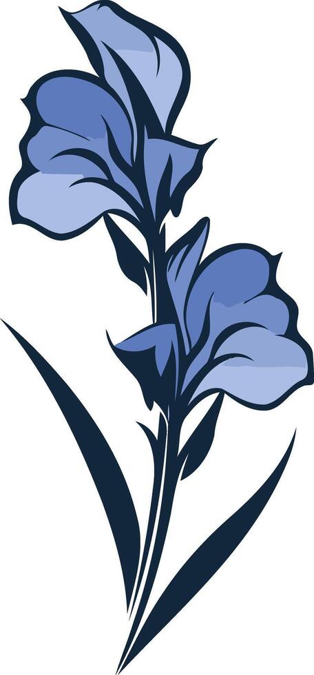 Elegant blue floral illustration perfect for branding, invitations, and website design vector