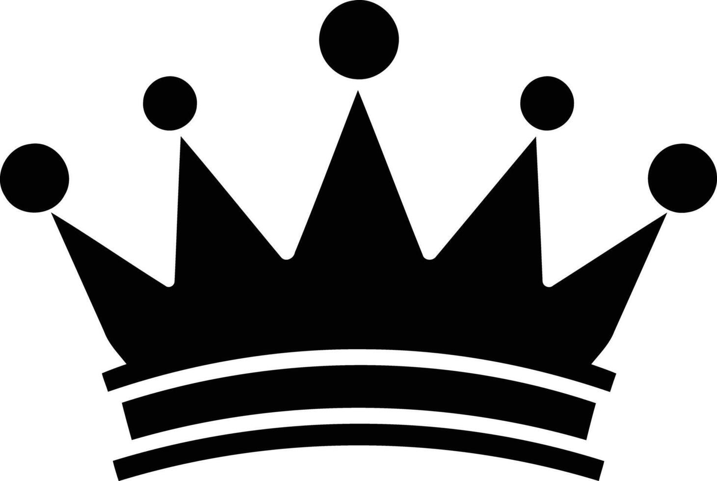 Simple, black and white crown icon vector
