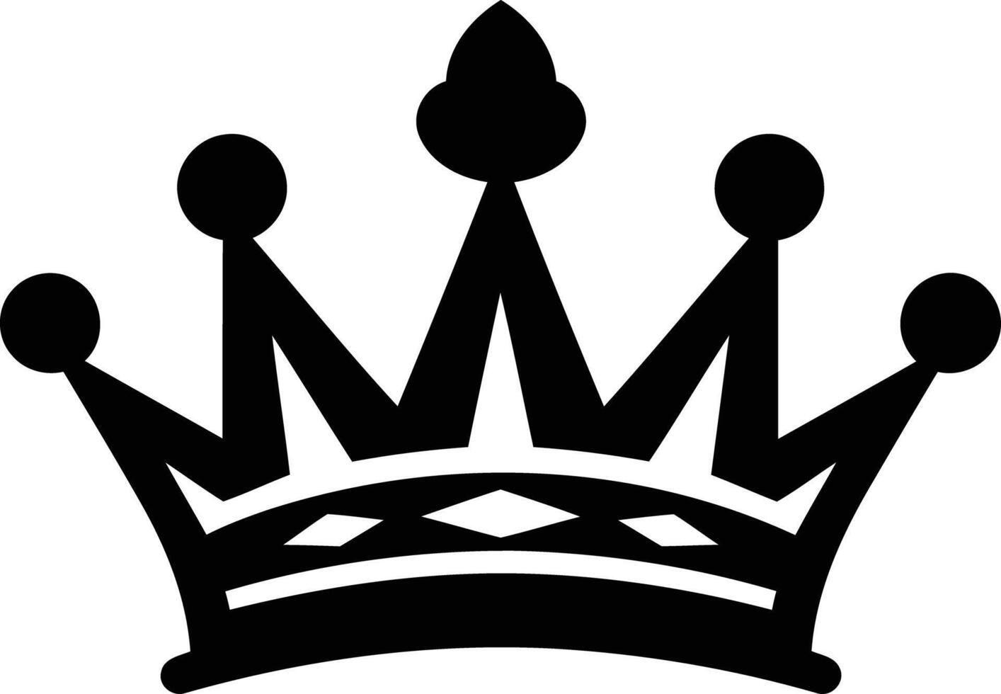 A simple yet powerful black and white crown icon, perfect for branding, website design, or app development vector