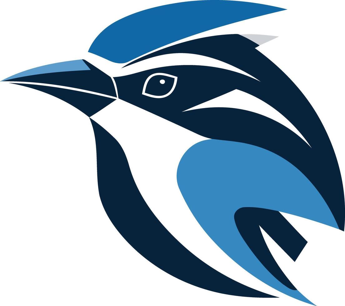 A bold and modern blue jay logo design, perfect for a business or organization seeking a unique and powerful brand identity vector