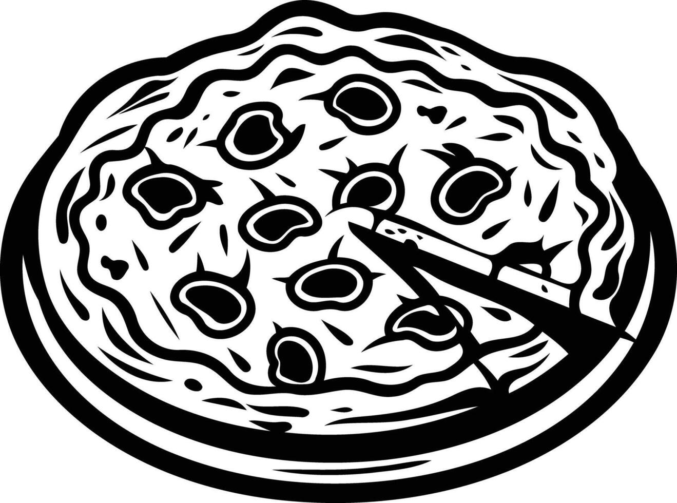 Pizza with One Slice Removed vector