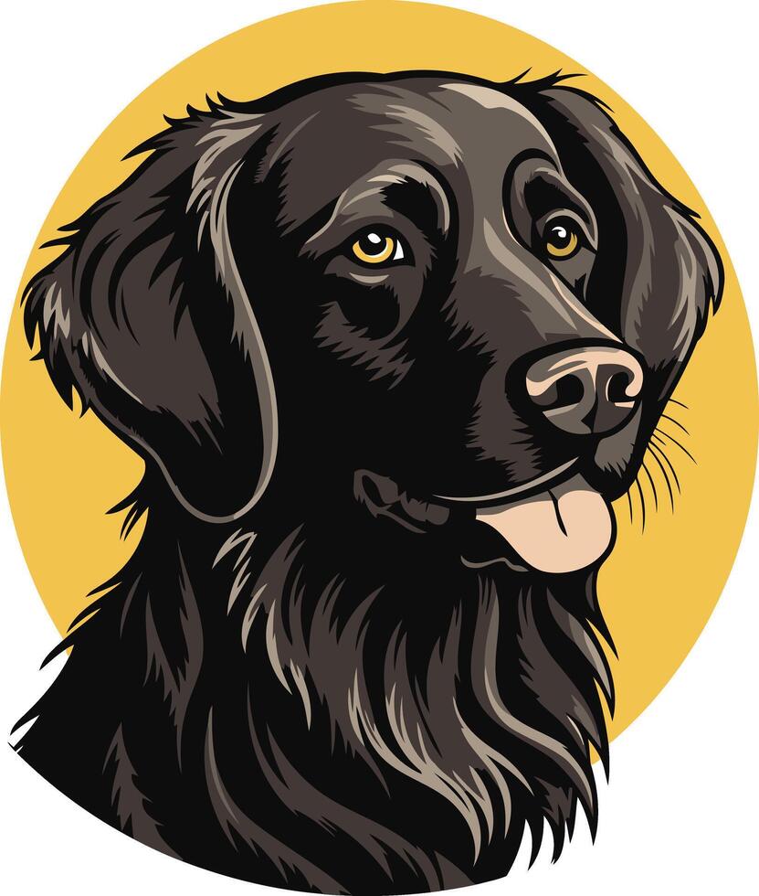 A friendly, black dog with a playful expression, perfect for pet-related projects, logos, and branding vector